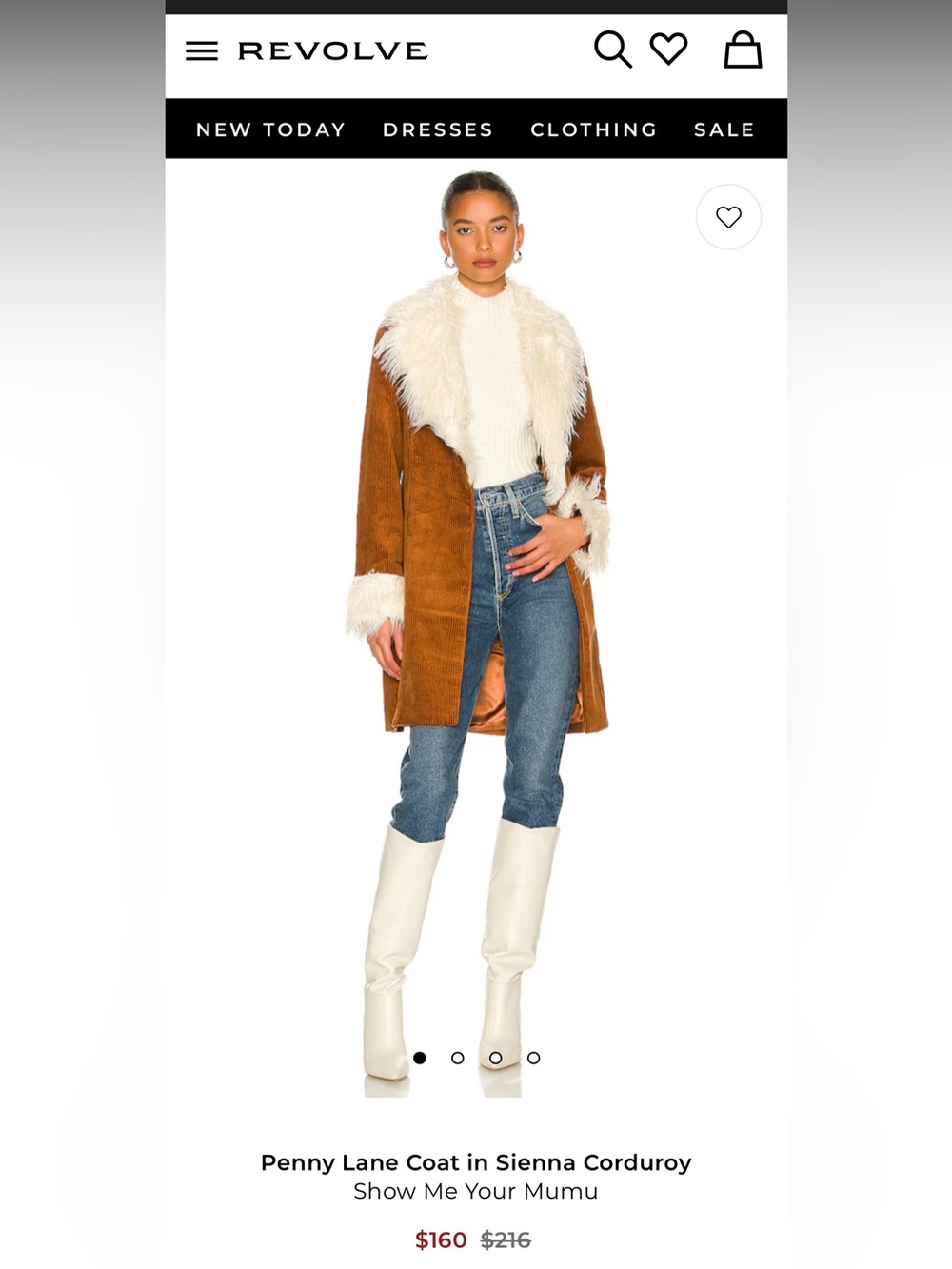 Penny Lane Coat in Sienna Corduroy, size medium, Show Me Your MuMu